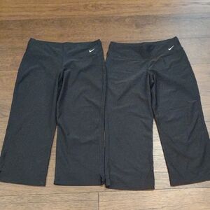 Women's Nike Black Leggings. Size Medium. Two Pair Bundle.